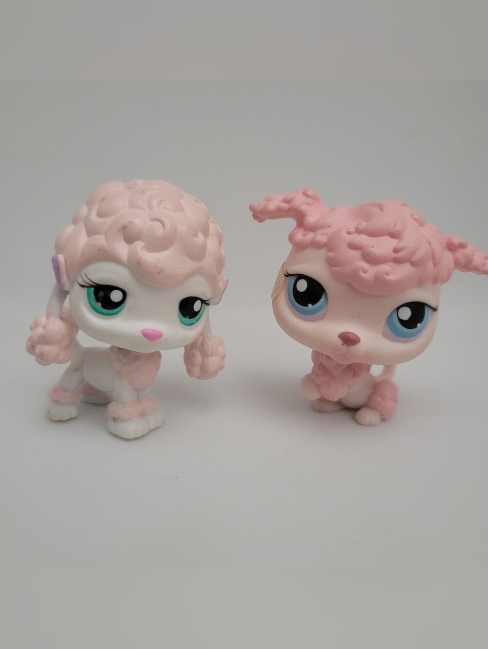 Vintage Littlest Pet Shop Pink Poodle Dog Lot #152 and #48 - LPS Pink Poodles